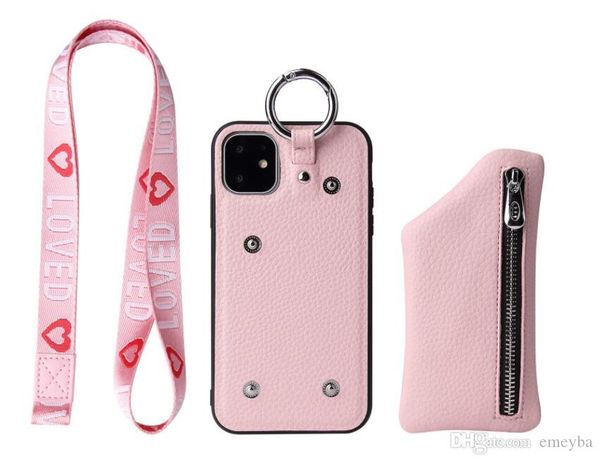 

luxury leather wallet case for iphone 11 pro 6 7 8 plus x xr xs max zipper design card holder cover for samsung s8 s9 s10 plus note 8 9 10