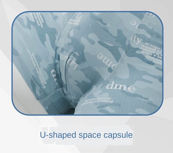 

ewpfu qunxiang men's light color double-sided printing 3d craft rc cotton comfortable mid-waist qunxiang men's underwear light und, Black;white