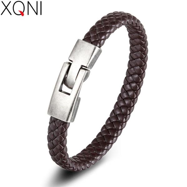 

xqni pu leather bracelet black/brown/red/blue color easy hook colorful veins bangle for women jewelry accessories father's day, Golden;silver