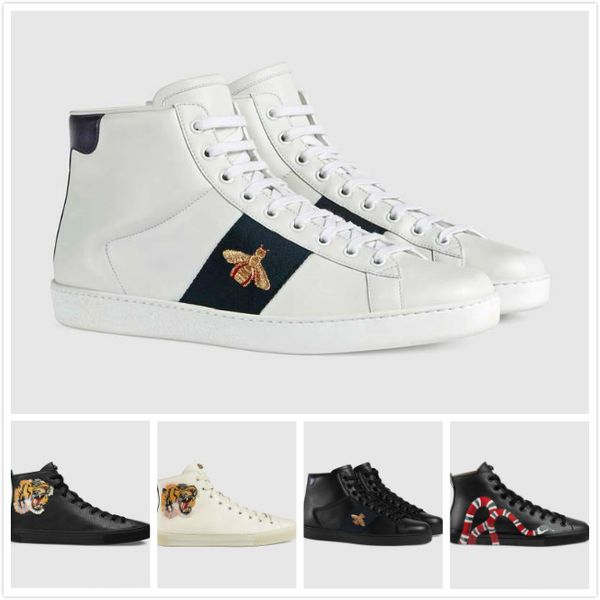 

2020 men's and women's kingpin embroidered white tiger bee snake leather leisure shoe 35 -- 46, Black