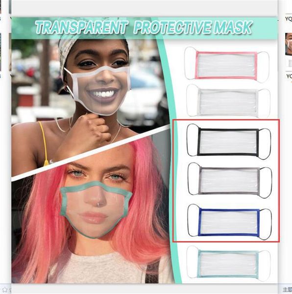 

dhl shipping transparent face mask washable reusable masks deaf-mute anti dust antifog earloop clear designer masks party festival wears