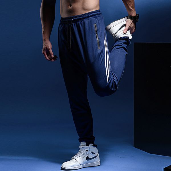 

мужские joggers дышащие брюки фитнес для мужчин спортивная одежда спортивные костюмы bottoms узкие sweatpants брюки gyms повседневные эласти, Black;blue