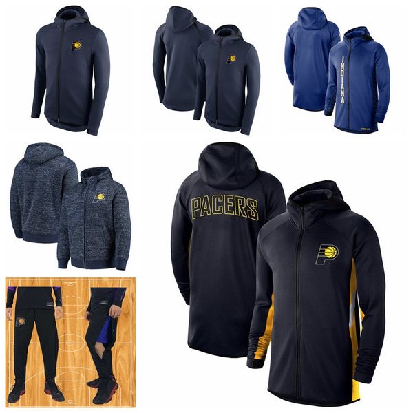 

indiana pacers men showtime jersey therma flex performance ind full-zip basketball hoodie navy, Black;red
