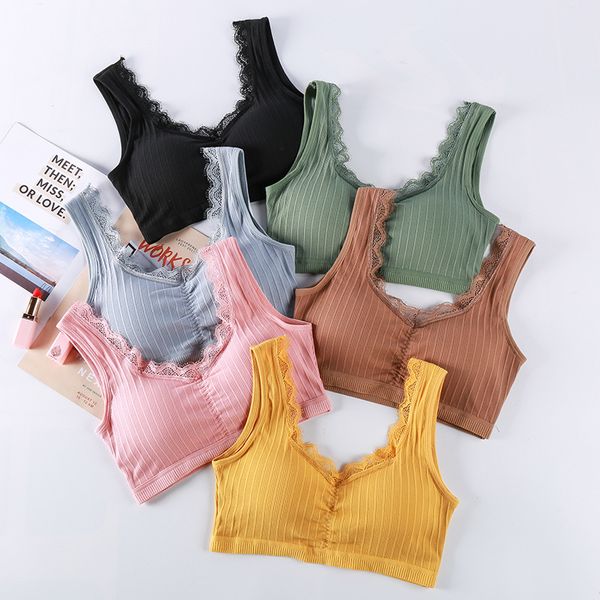 

bras linbaiway cotton push up bra women lingerie bralette seamless sleeping padded underwear fitness girls brassiere, Red;black