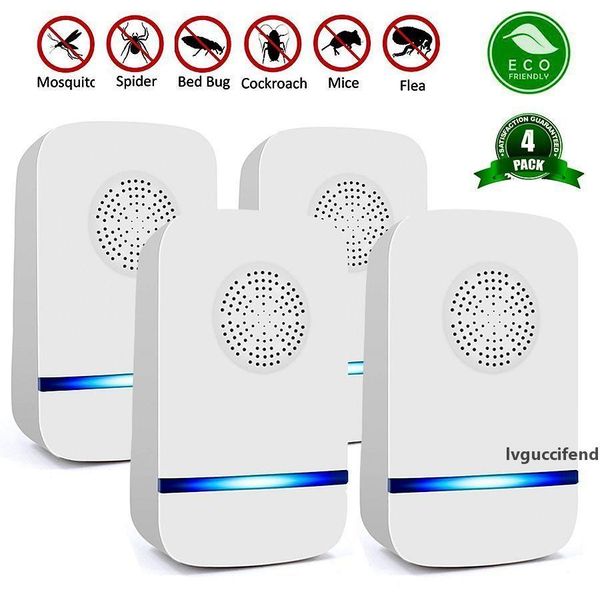 

4 pcs household pest rejector ultrasonic mosquito repellent electric pest control repellents for rats spiders flies t200529