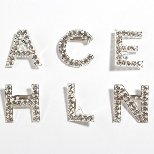 

creative brand full rhinestone single letter cha brooches pins for women bling crystal letter lapel pins brooch jewlery, Gray