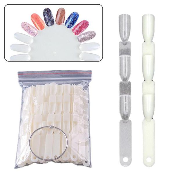 

150 tips nail art polish color sample display tool practice sticks fan board