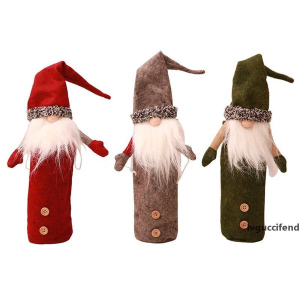 

new christmas wine bottle decor bag champagne bottle cover christmas decorations home party dinner table christmas decor