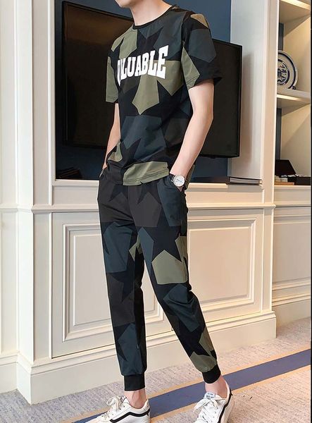 

men's tracksuits 2020 new arrival summer mens fashion camouflage sports suit casual men active leisure suits plus size m-4xl
