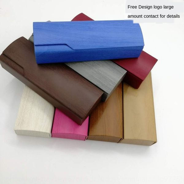 

fashion sun high-grade wood grain case sun case handmade compression glasses box glasses box, Blue