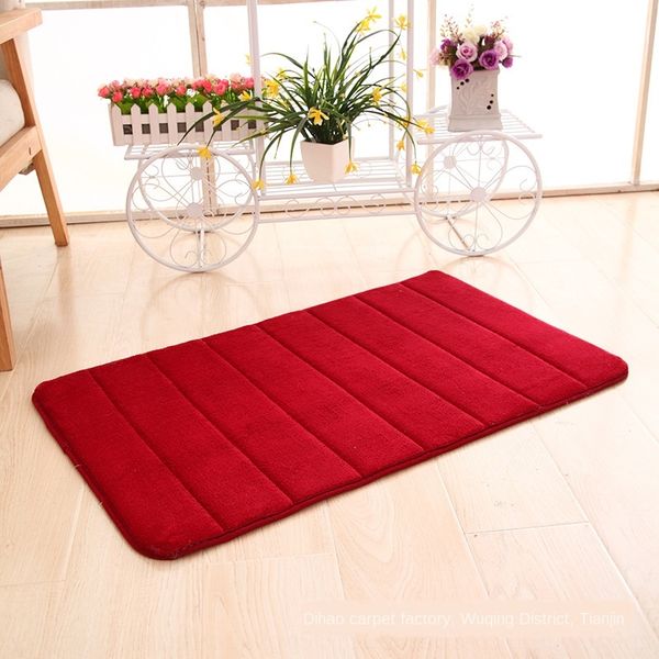 

thickened 1.6cm memory cotton coral fleece vertical stripe floor door mat kitchen bathroom carpet carpet bathroom floor mat