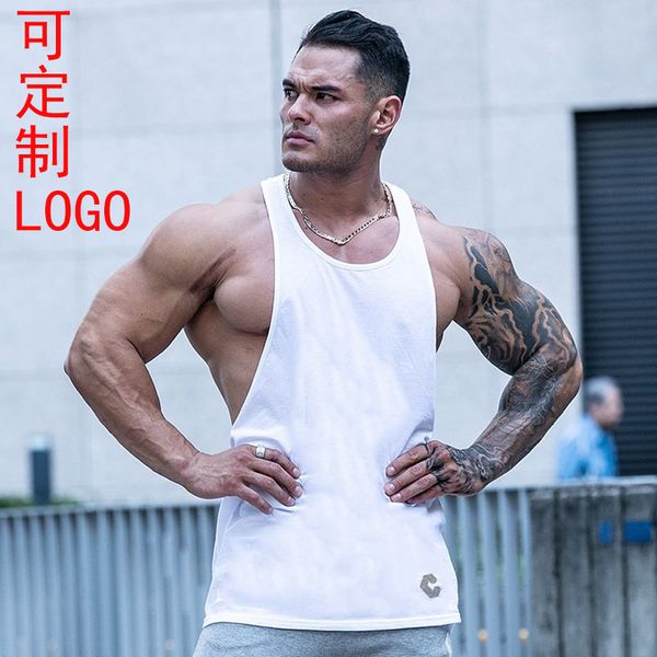 

muscle fitness brothers summer men's sports casual running training elasticity breathable loose sleeveless vest, Black;blue