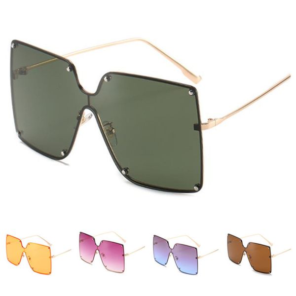 

fashion women jelly color sunglasses siamese sun glasses square goggles anti-uv spectacles oversize frame eyeglasses ornamenta a, White;black