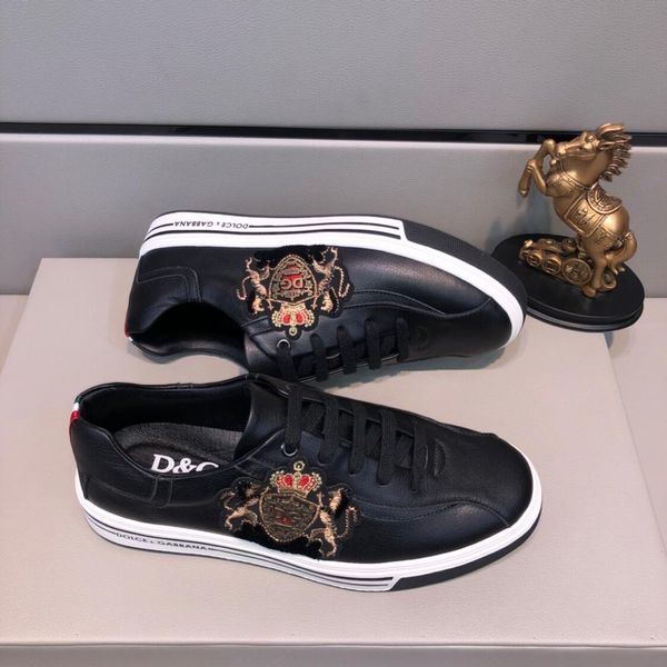 

2019i spring and summer limited embroidery color matching casual shoes, men's thick-soled white shoes, original box packaging: 38-44, Black