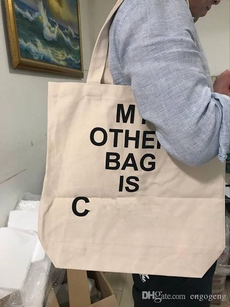 

good quality my other bag is cc shopping case gym thick canvas case travel tote bag women canvas wash bag cosmetic makeup storage case