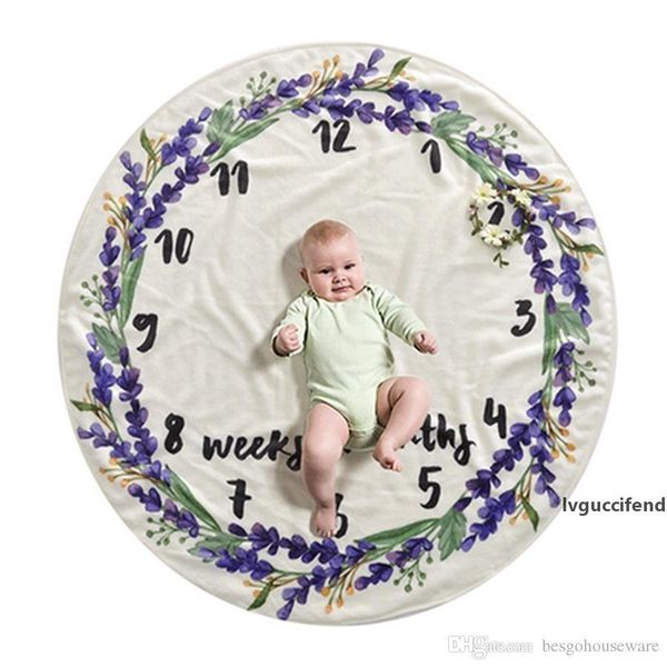 

home eco-friendly printed blanket baby p decoration background blanket 4 styles kids milestone round delicate blanket bh0745 tqq