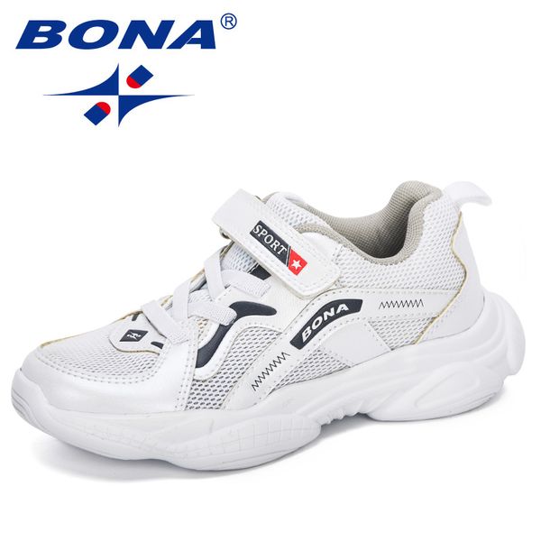 

bona 2020 new designers trendy children sneakers outdoor girls walking shoes synthetic casual running shoes boys jogging, Black