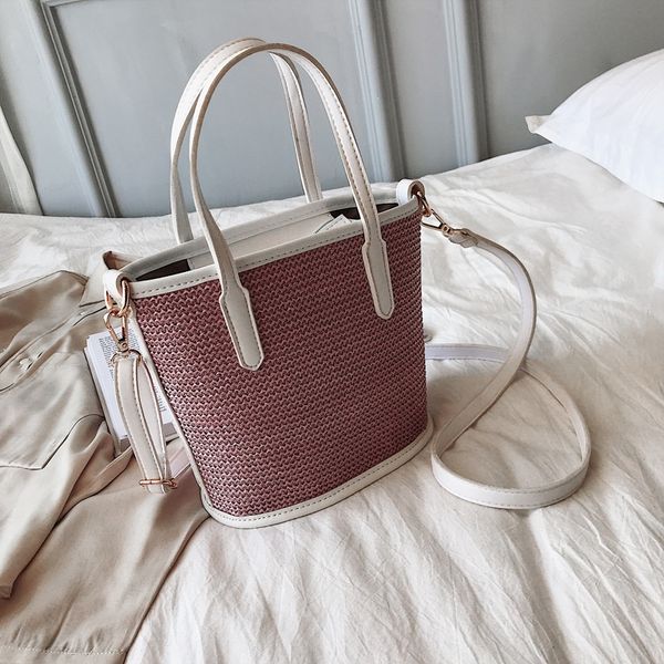 

qjdtm small summer girl 2019 new small summer nv hai bao straw bag japanese and korean simple single shoulder messenger portable vegetable