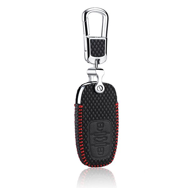 

luckeasy leather key case for audi sline a3 a5 q3 q5 q7 a6 c5 c6 a4 b6 b7 b8 tt 2017 2018 case key cover key3