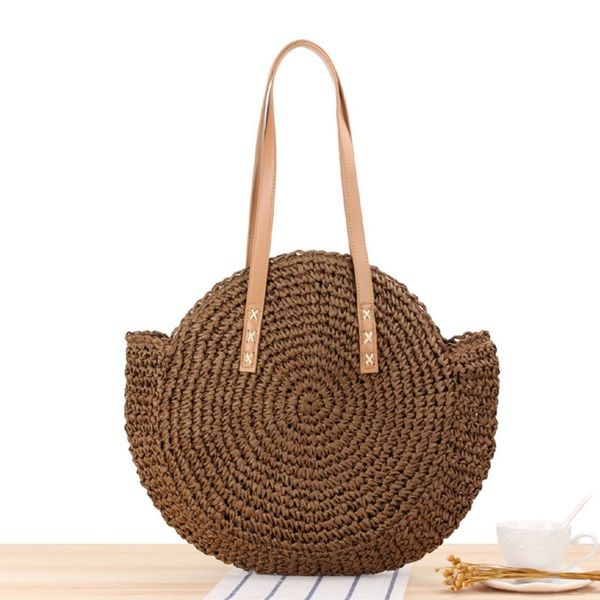 

women girls straw handbag shoulder bag purse tote messenger satchel lx9f