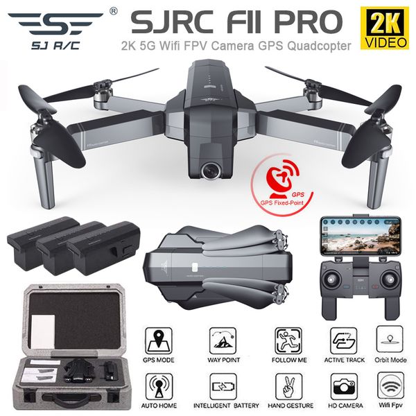 

sjrc f11/f11 pro gps drone with wifi fpv 1080p/2k hd camera brushless quadcopter 25 minute flight time foldable dron vs sg906 a3