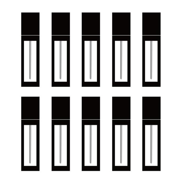 

10pcs/lot 4ml plastic empty lip gloss tube black clear lip bottles container cosmetic refillable bottles glaze tubes