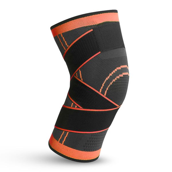 

sports pressurized knit knee pads high elastic running basketball breathable tape protector outdoor fitness elbow pad, Black;gray