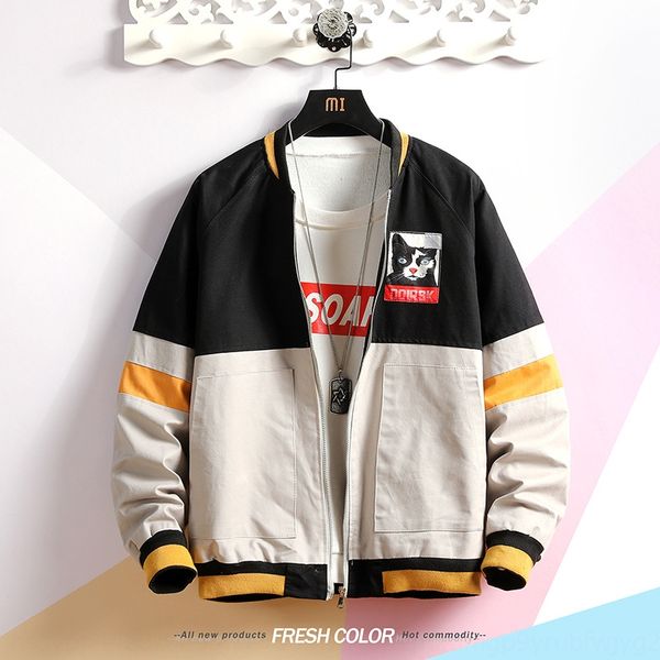 

плюс размера 2020 новых мужские свободные модули tooling куртки мужской весной и осенью куртки, Black;brown