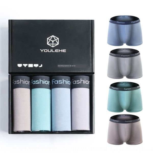 

new underpants and men's boxer underwear solid color slim fit comfortable breathable modal wide edge mid-waist underwear, Black;white