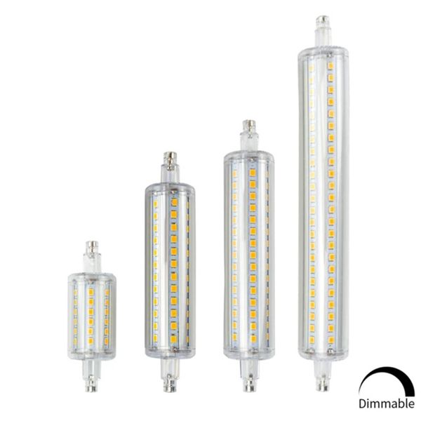 

50pcs/lot r7s led bulb j78 j118 dimmable corn lamp 78mm 118mm 135mm 189mm replace halogen light 25w 150w 500w 220v 110v lampada