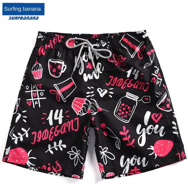 

n4is8 seaside vacation ankle-length beach men's loose cropped pants boxer swimming trunks quick-drying couple shorts beach pants large