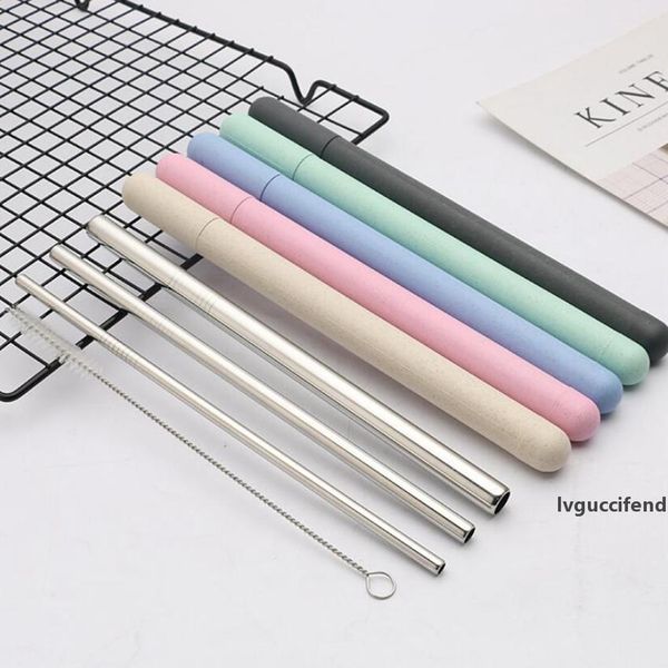

drinking straws 304 stainless steel straws reusable metal drinking straw with box and cleaning brush zza1944