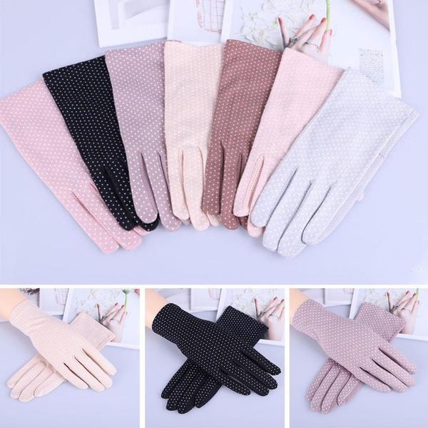 

2020 new fashion women' summer driving gloves non-slip gloves screen women cotton block touch uv guantes breathable r6u3, Blue;gray