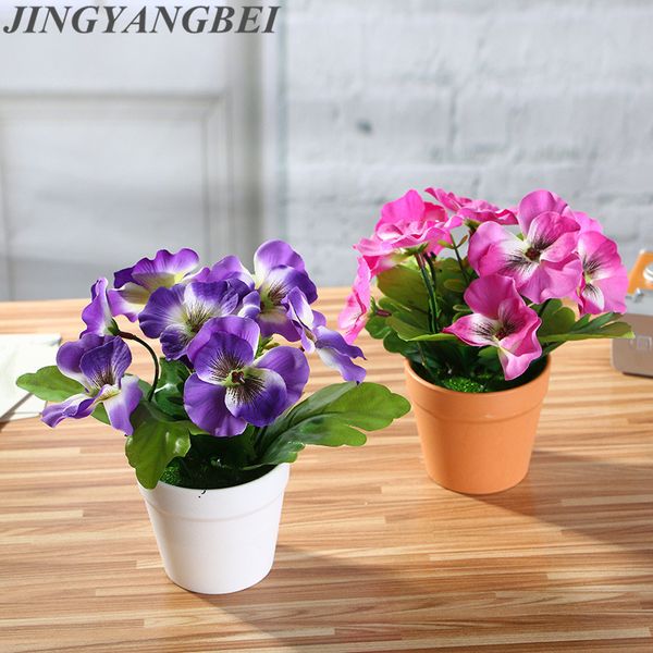 

1pcs silk orchid artificial flower bifurcated phalaenopsis creative bonsai wedding home furnishings potted artificial plants