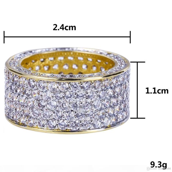 

new fashion hip hop rings all iced out micro pave cubic zirconia 11mm width ring for male br023, Silver
