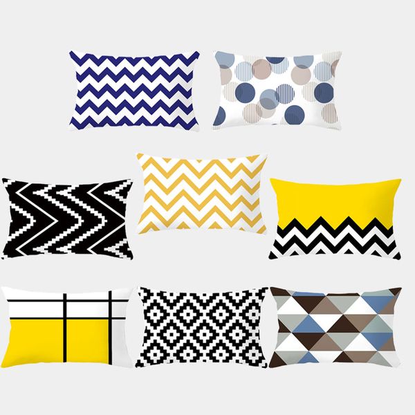 

cushion/decorative pillow pillowcase lattice striped geometric cushion cover polyester fashion decorative mat sofa home decoration 10327