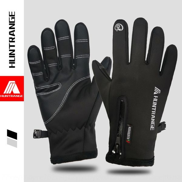 

r4fzl outdoor waterproof winter touch screen men and women riding windproof warm full finger sports zipper fleece skiing warm gloves and glo