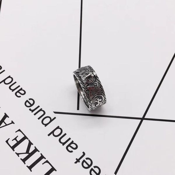 

лучшие продажи властной tiger head ring ширина 9мм пара серебряное кольцо мужские кольца ювелирных изделий способа низкой цены питания оптом, Silver
