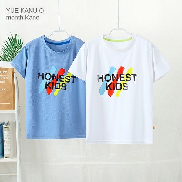 

children quick drying t-shirt clothes boy quick-drying t-shirt in the big boy sports short-sleeved student light half-children's, Blue