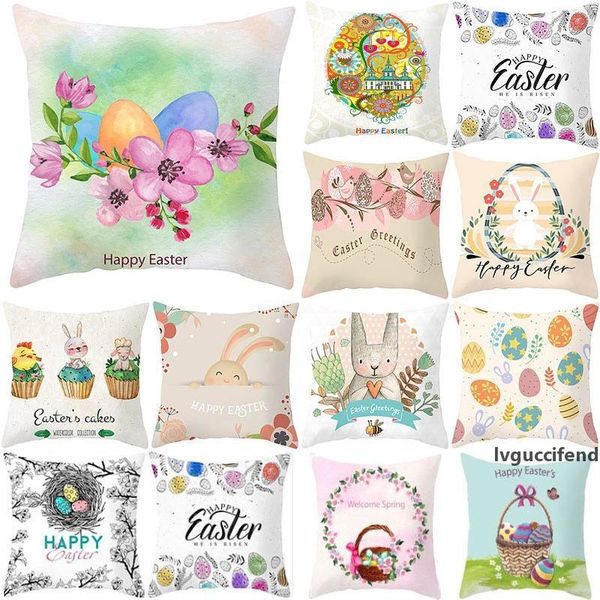 

easter day throw pillow case cartoon linen cushion covers bedroom sofa car household pad cover home decor decorations dhl wx9-1231