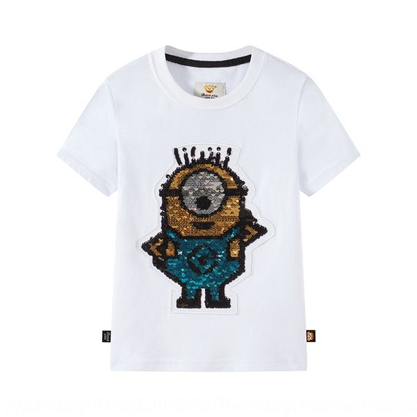 

boy 2020 children's clothing sequins new children's wear t-shirt 3-8 years old cartoon graffiti sequins boy short sleeve t-shirt, Blue