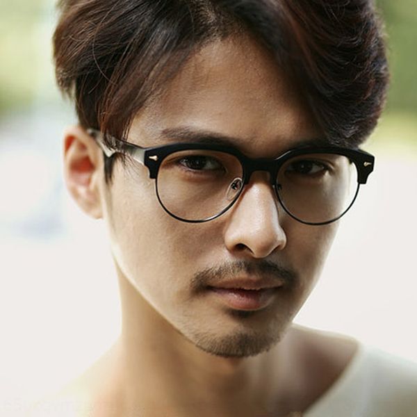 

1218 new fashion art half-frame men's and women's plain glasses simple and comfortable glasses frame payment