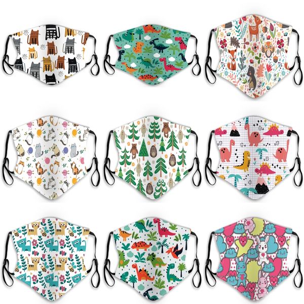 

100 pcs партии ice шелковый дети anti-pollution мальчик девушки мультфильм рот лица маски дети anti-dust дышащий моющийся многоразовый ушной