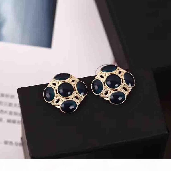 

new arrival blue color round shape earring women stud handmade fashion stud earring jewelry gift ps5772, Golden