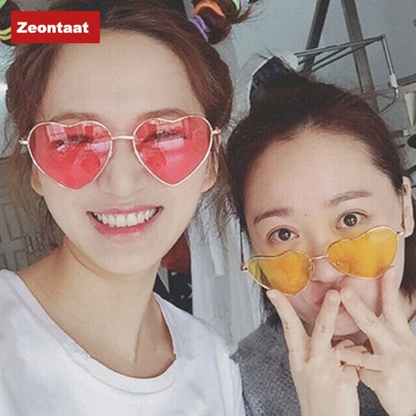 

metal sunglasses retro heart shaped ocean piece sunglasses fashion trendy female heart shaped women, White;black