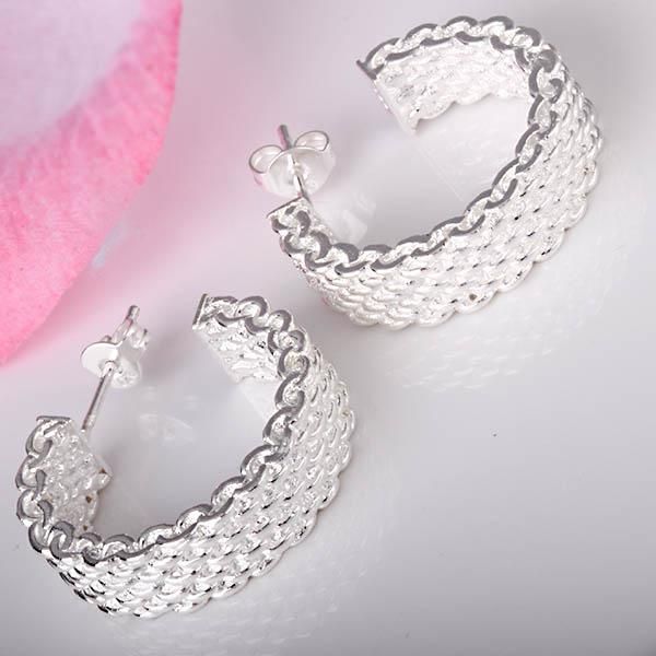 

wholesale - christmas gift 925 sterling silver fashion earrings e082, Golden;silver