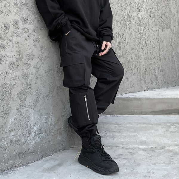 

2020 streetwear joggers hip hop trousers men big pocket black harem pants men clothing fashions korean style cargo trousers