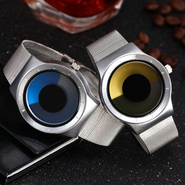 

creative swirl pointerless watch luminous simple student waterproof fashion trend watch, Slivery;brown