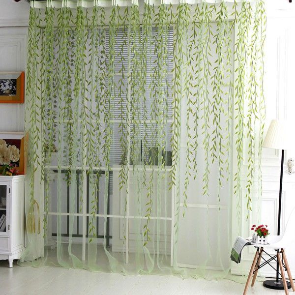 

factory price room willow pattern voile window curtain sheer panel drapes scarfs innovative curtain