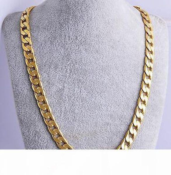 

real 18k yellow gold filled mens necklace 23.6" chain set birthday gift, Silver